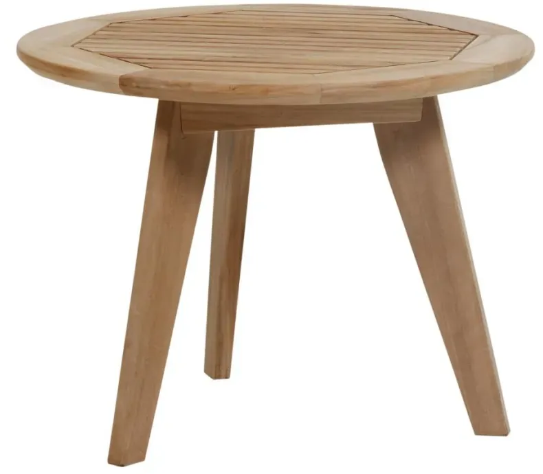 Gartencouchtisch Kastos aus Teakholz, modern rund, natur, Ø 60 cm, von Brafab