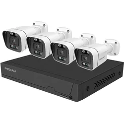 Foscam FN9108E-B4-2T Video-Überwachungssystem Weiß 4x 3K PoE Bullet Kamera, 1x 8-Kanal NVR
