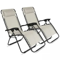Oviala Business 2er-Set Lounge-Sessel aus taupefarbenem Stahl
