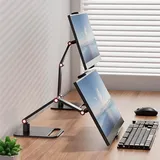 AiFeelife Portable Monitor Holder for 12-17.3 Inch Screen Metal Stand 16 Inch Universal Expandable Display Base 12.9inch Tablet Stand Adjustable 360° Swivel Monitor Desktop Clamp Stand