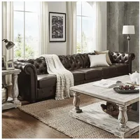 Xlmoebel Big-Sofa Neues XXL Big Sofa im Chesterfield Design für 5 Personen aus Leder mit, Hergestellt in Europa braun
