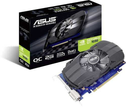 Asus Grafikkarte Nvidia GeForce GT1030 Phoenix 2 GB GDDR5-RAM PCIe HDMI®, DVI Übertaktet / Overclocked