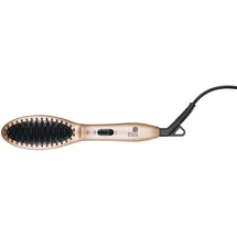 Demeliss Saint Algue MiniPRO, 2 in 1 Heizbürste, Glättung und Ripple, Keramikstifte, kompakt und Licht, 200 ° C, Gold/Champagner