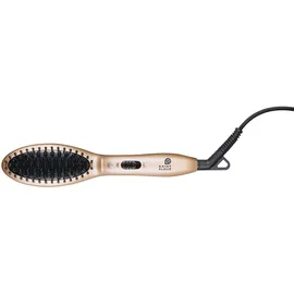 Demeliss Saint Algue MiniPRO, 2 in 1 Heizbürste, Glättung und Ripple, Keramikstifte, kompakt und Licht, 200 ° C, Gold/Champagner