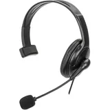 Manhattan Mono USB-Headset mit beidseitig verwendbarem Mikrofon & Headset Kabelgebunden Kopfband Büro/Callcenter USB Typ-A Schwarz