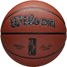 Wilson Ballon de Basketball, Wilson NBA Authentic Stadt New York braun|orange 7