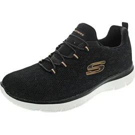 SKECHERS Summits - Leopard Spot black mesh rose gold trim 38