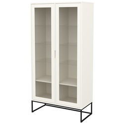 Tenzo Lipp Vitrine Spanplatte/Holzwerkstoff 90x43x178 cm - Cotton White Matte - 90