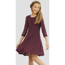 Kidsworld Jerseykleid "- Spitzenkleid", Mädchen, Gr. 176/182, N-Gr, rot (bordeaux), Spitze, Obermaterial: 95% Polyester, 5% Elasthan.
