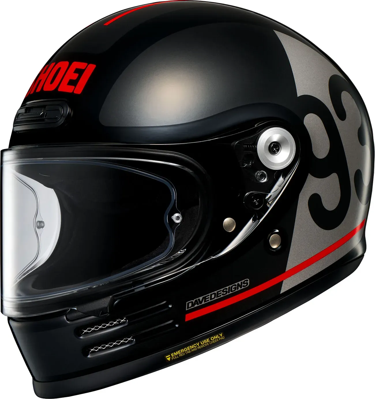 Shoei Glamster-06 MM93 Coll. Classic, casque intégral - Noir/Gris/Rouge - S