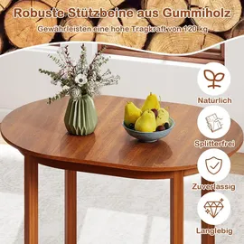 Costway Esstisch, Esszimmertisch Holz für 2-4 Personen, Küchentisch mit 4 Gummibaumholzbeinen, Holztisch, Walnuss