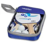 Relaxdays Tischtennisschläger 2 Sterne Blau/Braun