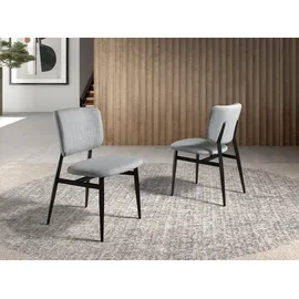 ac angel cerda Angel Cerdá Stuhl aus hellgrauem Stoff 4147 - Hellgrau/Schwarz