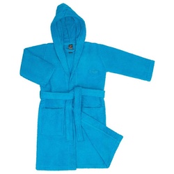 OAHOO Bademantel Kinder Frottee Bademantel, Baumwolle, Kapuze, Mädchen & Jungen blau 158-164
