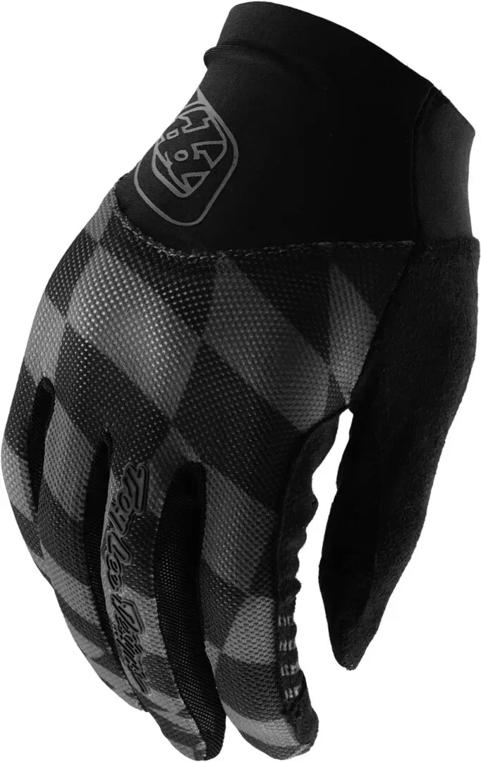 Troy Lee Designs Ace Twisted Checkers Ladies Fiets handschoenen, zwart-grijs, L Voorvrouw
