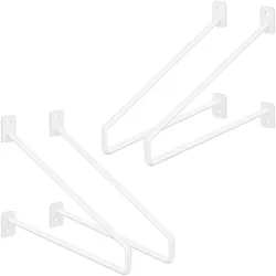 ML-Design 4 Stück Regalhalterung, 265 mm, Weiß, aus Stahl, Haarnadel Regalhalterungen, Schwebe Regalwinkel, Hairpin Wandhalterung
