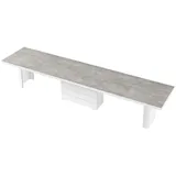 Design Esstisch Tisch HE-444 Beton - Weiß Hochglanz XXL ausziehbar 160 bis 412 cm - Grau