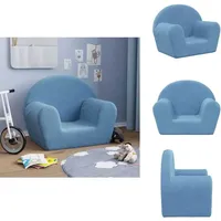 Kindersofa Blau Weich Plüsch - Kindersofa - Kindersofas - Kindercouch - Kinderzimmer Sofa