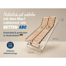 Betten-ABC Max1 K+F Lattenrost zur Selbstmontage mit Kopf- und Fußteilverstellung 140 x 200 cm