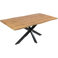 Sam Esstisch Baumkante Holz-Optik Wildeiche 180 x 90 Spider-Gestell