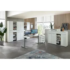Innostyle Schreibtisch elektrisch Santorin Dekor Weiß / Silber
