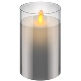 goobay LED Kerzen, Goobay LED-Echtwachs-Kerze im Glas, 7,5 x 12,5 cm