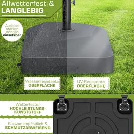 tillvex Schirmständer Granit Metall 37 Liter Silber