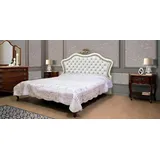 JVmoebel Schlafzimmer-Set Elegantes Schlafzimmermöbel-Set aus Holz und Leder in Braun und Weiß, Made in Europa braun
