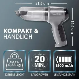 Clean Maxx CLEANmaxx Akku-Handstaubs.7tlg, Staubsauger, Grau
