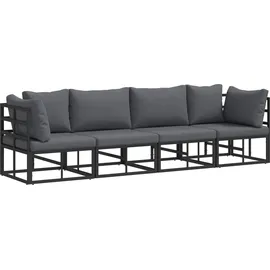 vidaXL Garten-Sofa-Set 4-tlg. schwarz