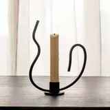 Ferm Living Kerzenständer Valse Low, schwarz, Eisen