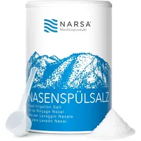 NARSA Nasenspülsalz für Nasendusche | 200 Portionen Vorteilspackung | 375g in nachhaltiger XXL Dose inkl. Dosierlöffel | Nasensalz I ohne Rieselhilfen | Salz für Nasenspülung