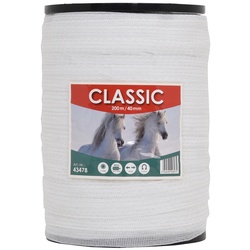 Weidezaunband CLASSIC 200m, 40mm, 8x0,16 Niro, weiß