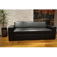 Schwarz Echtleder Rindsleder Sofa Couch mit Schlaffunktion 100% Echt Leder