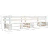 vidaXL Garten-Palettensofa 2-Sitzer Weiß Holz