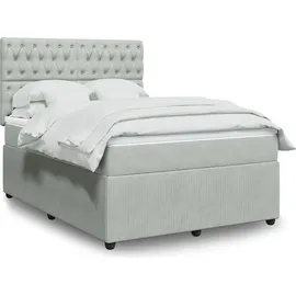 vidaXL Boxspringbett 140 x 200 cm Hellgrau
