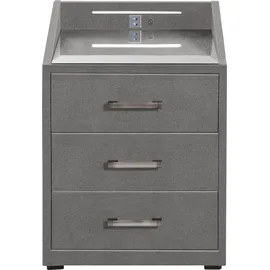 ed exciting design Nachtkonsole ED EXCITING DESIGN "Moon", grau (grau, savanna 21 grau), B:47cm H:61cm T:46cm, Sideboards, Nachtkonsole, mit LED-Beleuchtung und USB-Anschluss & USB-C-Anschluss