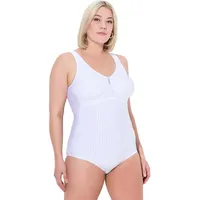 Ulla Popken Shaping-Body Nadelstreifen Weiß 90D