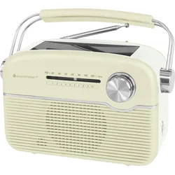 Soundmaster TR480 tragbares Radio mit Solar und Lithium Akku Retro Nostalgie Kopfhöreranschluss