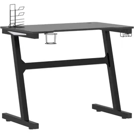 vidaXL Gaming-Schreibtisch mit LED Z-Gestell Schwarz 90x60x75 cm