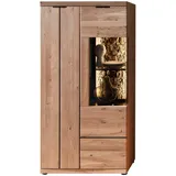 Wohn-Concept Donna Vitrine links Wildeiche Massivholz Bianco/Echtkork furniert