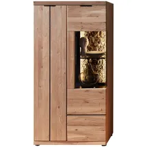 Wohn-Concept Donna Vitrine links Wildeiche Massivholz Bianco/Echtkork furniert