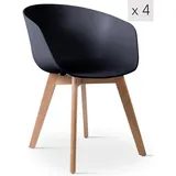 Nordlys Stuhl, Schwarz, Kunststoff, 55x76x56 cm, FSC 100%, Esszimmer, Stühle, Esszimmerstühle, Vierfußstühle