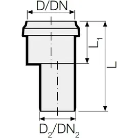 Valsir Ht Reduzierrohr Übergangsrohr Ø 40/50 A/i, lang