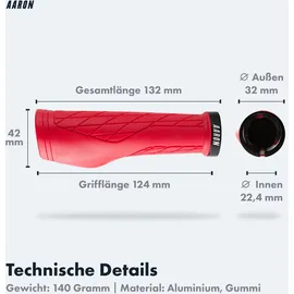 Aaron Fahrradgriffe Ergonomisch Rot