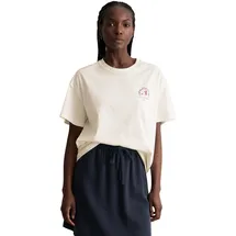 Marc O'Polo Marc OߴPolo DENIM Damen, T-Shirt mit Rundhalsausschnitt regular fit, weiß, silky White), S - S