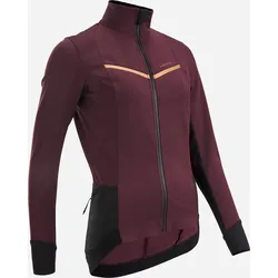 Fahrradjacke Rennrad Winter RCR Damen dunkelrot 38