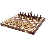 Albatros International Spiel, Albatros Schachspiel Holz ROYAL, Handgefertigt und Kompakt 36 x 36cm,