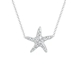 Elli Seestern Maritim Kristalle 925 Silber Ketten   Damen 