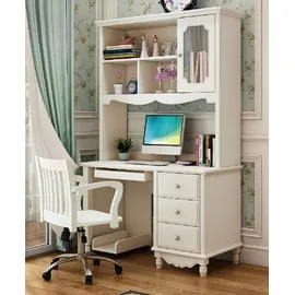 xl moebel gmbh Xlmoebel Bürostuhl Schreibtisch im Landhausstil mit elegantem Sessel und PC-Tisch, Hergestellt in Europa beige